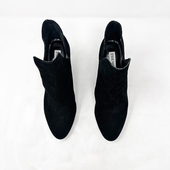 [Steve Madden] Rookie Black Suede Cut-Out Side Split Shaft Ankle Boots Size 10 - Picture 6 of 12